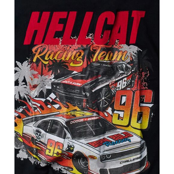 Reason x Dodge Hellcat T-Shirt Men’s Black Racing Team Short Sleeve Tee - Picture 4 of 6